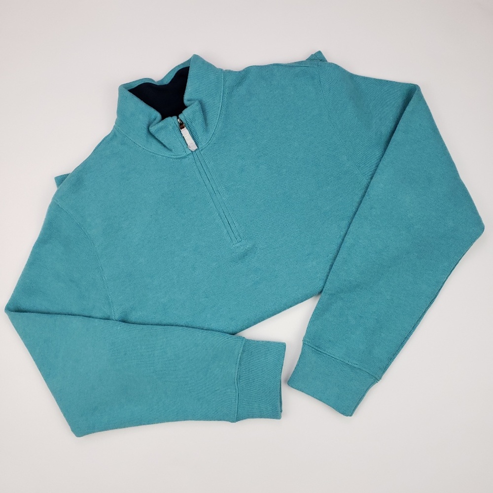 Lands End Bedford Rib Heathered Quarter Zip Sweate